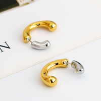 Vente en gros de boucles d'oreilles en perles en forme de U de haute qualité boucle d'oreille torsadée géométrique multicouche bijoux de boucle d'oreille en acier inoxydable pour femme