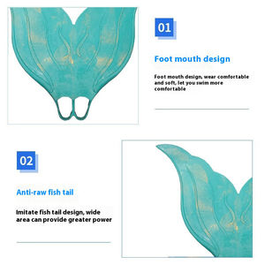 Aletas de natación cola de sirena Monofin de silicona aletas de esnórquel buceo Merfin fantasía suave mujeres jóvenes Mono aleta surf deporte acuático Flipper - Product Image 5