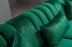 Winforce Ensemble de canapés modulables de dernière conception Canapé de luxe moderne 3 places Chesterfield Canapé en velours vert pour le salon - Product Image 3