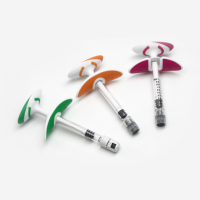 Jeringa de vidrio cosmética de 1 ml con agarre ancho para dedos, con retenedor de líquido, para relleno de ácido hialurónico, envase cosmético.