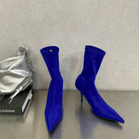 Bottines courtes pour femmes, à bout pointu, en faux daim, à talon bloc, avec décoration métallique, pour le bureau, très vendues