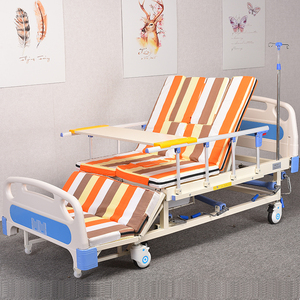 Cama Hospitalaria Manual de Tres Funciones con Plegado Parcial, Acero Laminado <span class=keywords><strong>en</strong></span> Frío, Capacidad de 260 kg, Orificio para Inodoro, para UCI y Cuidado <span class=keywords><strong>en</strong></span> el Hogar - Product Image 4