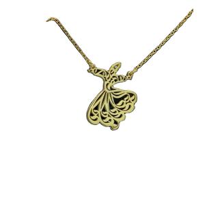 Collana di Alta Qualità con Pendente Girevole del Mevlana, Gioielleria Islamica Musulmana in Acciaio Inossidabile, Collana con Pendente Rumi - Product Image 1