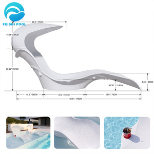 <span class=keywords><strong>Tumbona</strong></span> Moderna de Fibra de Vidrio FRP para Piscina, Silla de Playa, Cama Solar para el Agua, <span class=keywords><strong>Tumbona</strong></span> para el Borde de la Piscina - Product Image 3
