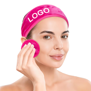 <span class=keywords><strong>Bandeau</strong></span> de lavage facial en flanelle réutilisable personnalisé pour salon de beauté, gant de maquillage, tampon démaquillant, ensemble de serviettes pour le soin de la tête - Product Image 2