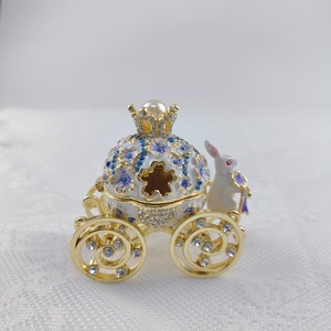 Cổ Điển Nhỏ Trang Trí Nội Thất Mới Tím Thỏ Vận Chuyển Hộp Đồ Trang Sức Dễ Thương Phục Sinh Quà Tặng Làm Bằng Kim Loại Men - Product Image 4