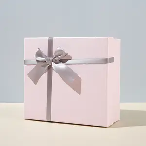 Customize Foldable Magnetic Ribbon Bow Closure Clothing Packaging Wrap Rectangular Sturdy Gift Box For Women