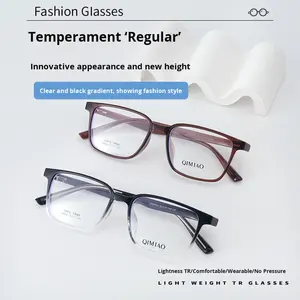 <span class=keywords><strong>Gafas</strong></span> ópticas cuadradas Tr90 al por mayor, diseño sencillo a la moda para caras miopes, patrón sólido, combinación con Forma <span class=keywords><strong>de</strong></span> cara <span class=keywords><strong>de</strong></span> diamante - Product Image 4