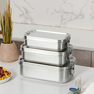 Güvenli klip kapak ile 304 paslanmaz çelik Bento öğle yemeği yemek kabı silikon mühür sızdırmaz sızdırmaz tasarım - Product Image 5