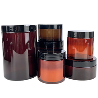 Échantillon gratuit pot en plastique ambré pour animaux de compagnie de 250ml 50ml 60ml 80ml pot d'emballage cosmétique 100ml 120ml 150ml pot de crème pour le visage imprimé avec logo