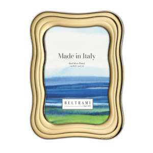 Beltrami Photo <b>Frame</b> <b>4x6</b> Gold Silver Plated Metal Picture <b>Frame</b> Made in Italy - Product Image 1