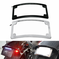 Support de cadre de plaque d'immatriculation à rayon incurvé pour moto, garde-boue arrière avec lumière LED pour Harley Softail Touring Dyna Sport Glide, 4x7 pouces