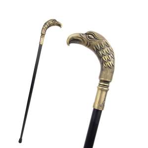 عصا مشي فاخرة سوداء ذهبية حديثة من سبائك الألومنيوم، ثلاثية الأقسام، مضادة للانزلاق، متينة، عصا للرجال برأس نسر - Product Image 3