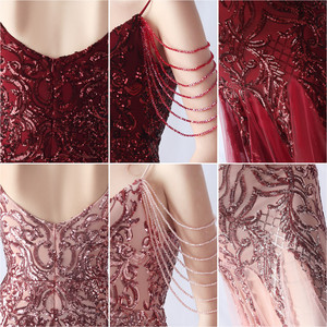31562 #   Vestidos <span class=keywords><strong>de</strong></span> Noche <span class=keywords><strong>de</strong></span> Lujo <span class=keywords><strong>de</strong></span> Alta Gama con Lentejuelas, Flores y Malla, Adornados con Cuentas, Largos y Formales para Damas <span class=keywords><strong>de</strong></span> <span class=keywords><strong>Honor</strong></span> - Product Image 6