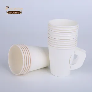Disposable paper cup 7oz / 8oz (200ml / 275ml) handle paper cup with handle Amazon Top Seller