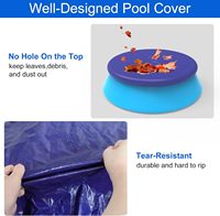 Couverture de piscine gonflable de 12 pieds pour piscines hors sol Intex, imperméable, anti-poussière, sans trous de drainage, empêche les feuilles et les débris