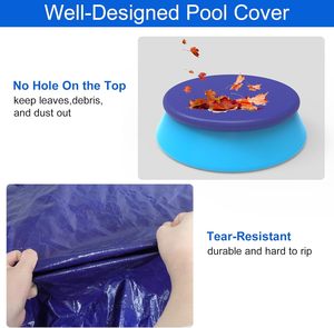 Couverture de <span class=keywords><strong>piscine</strong></span> gonflable de 12 pieds pour piscines hors sol <span class=keywords><strong>Intex</strong></span>, imperméable, anti-poussière, sans trous de drainage, empêche les feuilles et les débris - Product Image 4