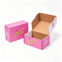 Boîte d'expédition en carton ondulé personnalisée avec logo rose imprimé, boîtes d'expédition pour vêtements, emballages pour vêtements, chaussures, accessoires, cadeaux, vente en gros