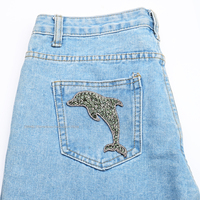 Dauphin Motif Strass Patches Coudre sur Strass Applique Hot Fix Cristal Poche Autocollant pour Hoodies Chapeau Cheveux Chaussures Accessoires