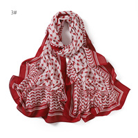 Écharpe Keffiyeh imprimée longue en mousseline, foulard palestinien, hijab, châle pour femmes musulmanes, shemagh, écharpe arabe