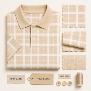 Polo de Manga Corta para Hombre, Diseño a Cuadros, Premium, Casual, para Golf, con Logotipo Personalizado, Marca Privada, Fabricante OEM ODM - Product Image 3