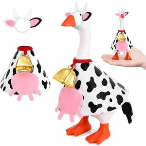 7-Inch Portable Christmas Polyester Dresses for Goose Clothing-Rural Dairy Cow Design Small Home Office Desk Decoration - Product Image 4