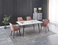 Мебель для дома простого современного дизайна, обеденный стол, прямоугольные металлические ножки и столешница, обеденные столы