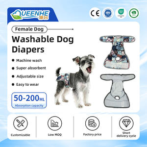 Couches <span class=keywords><strong>pour</strong></span> chiens réutilisables Queenhe, hautement absorbantes, imperméables et lavables, <span class=keywords><strong>pour</strong></span> chiens âgés souffrant d'incontinence - Product Image 1