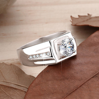Hip Hop Style 1ct Moissanite Creux Diamant Étoile Mâle Anneau 925 Bijoux De Mariage En Argent Sterling pour Hommes
