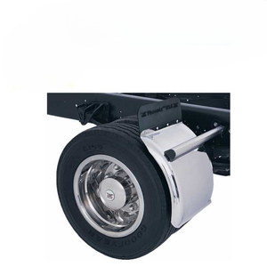 24" X 27" Stainless Steel Quarter With Tube <b>Bracket</b> Set -4" Side <b>Wall</b> <b>for</b> Kenworth International - Product Image 3