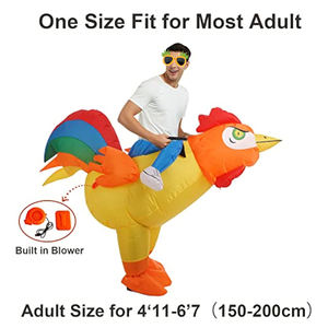 रूस्टर पोशाक पर चिकन की सवारी की पोशाक के लिए inflatable वयस्क हेलोलीन वेशभूषा पर चिकन की सवारी को उड़ा दें - Product Image 2