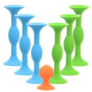 Lot de 6 fléchettes de sport écologiques pour l'extérieur et l'intérieur, à pointe souple avec ventouses, 3 bleues et 3 vertes, avec ailettes en silicone, pour jeux de lancer - Product Image 6