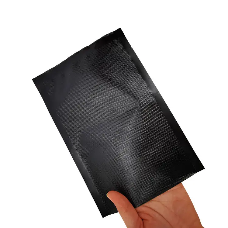 Bolsa de vacío coextruida negra personalizada que imprime la bolsa sellada de transporte de cáñamo bolsa de plástico de nailon de transporte en relieve en blanco