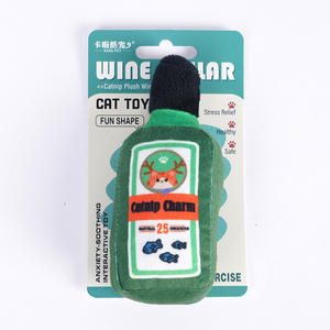 Realistische wijnfles interactieve kattenkruid speeltje duurzaam kauwspeeltje voor zelfvermaak tandenpoetsen pluche speeltje met geluid - Product Image 6