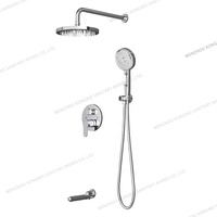 Panneau de douche de bain dissimulé avec robinet pluie LED douchette à main sanitaire et Cupc Soft & Jet Spray Patterns