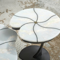 Table basse de salon en marbre de haute qualité MOVVON, design moderne, taille et couleur personnalisables pour usage commercial et bureautique