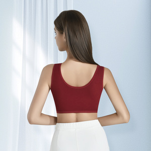 Cotton Thin Molded Cup <strong>Nursing</strong> Bra Wireless Fixed Straps Crisscross Maternity Breastfeeding <strong>Vest</strong> - Product Image 2