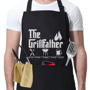 <span class=keywords><strong>Tablier</strong></span> de cuisine imperméable et résistant à l'huile pour homme, avec poches, sans manches, cordon de serrage, idéal pour anniversaire/Fête des Pères/Anniversaire de mariage - Product Image 6