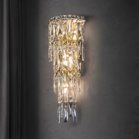 Lampe murale contemporaine à LED blanc chaud Meerosee Crystal, nouveau modèle 2026, style haut de gamme, salon, couloir, escalier, chambre à coucher MB98105