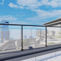 Luxseal Clôture en verre pour balcon sans cadre en aluminium de haute qualité Système de garde-corps en verre de sécurité extérieur avec main courante pour villas
