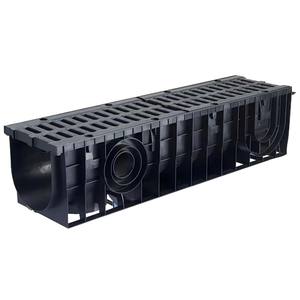 Homedin ระบบระบายน้ำพลาสติก HDPE รูปตัว U ระบบระบายน้ำโพลีเมอร์คอนกรีตสีดำขนาด1000มม. พร้อมฝาปิด - Product Image 2