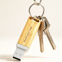 Flash Drive USB 2.0 Kayu Logam Ramah Lingkungan Baru 64GB/32GB/16GB Kecepatan Tinggi Bersertifikasi CE/RoHS Retensi Data 10 Tahun UM218 Slim