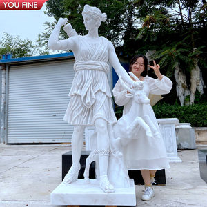 Youfine săn bắn mặt đất trang trí tinh tế Cổ Cuộc Sống Kích thước Trắng Artemis đá cẩm thạch Diana Thợ Săn thần tượng cho bán - Product Image 4