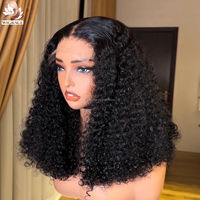Perruques sans colle en cheveux humains indiens bouclés Pixie, avec dentelle HD, pré-épilées, Super Double Drawn (SDD), en promotion