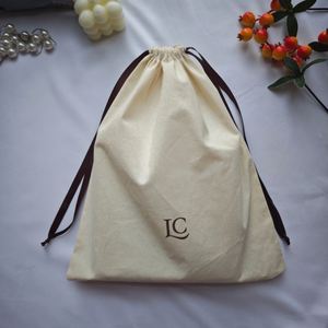 Promotion Custom Logo Printed Cotton Gift Handbag Luxury Cotton <b>Wigs</b> Storage Custom Organic Colico Cotton Muslin Pouch Dust Bag - Product Image 5