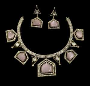 Conjunto de collar de polki de alta calidad, venta al por mayor, conjunto de collar Kundan chapado en oro con perlas largas para mujer, ropa de fiesta de boda - Product Image 4