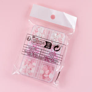 Accessoires d'Ongles 6 Grilles Breloques 3D en Résine Nœud d'Amour Fleur Accessoires d'Ongles Mélange de Résine Rose Blanc Perle Creuse <span class=keywords><strong>pour</strong></span> <span class=keywords><strong>Manucure</strong></span> - Product Image 5