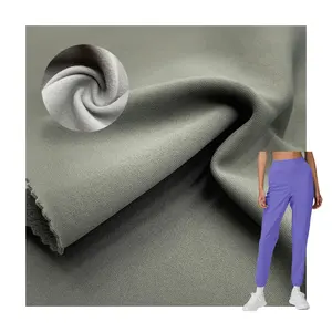 Ronghong OEM ODM High Stretch Fabrics Cordura 82% Nylon 18% Spandex Yoga Fabric 240GSM Brush Fleece Fabric For Leggings