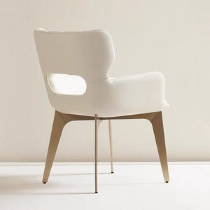 Nueva silla de comedor minimalista italiana de lujo ligero <span class=keywords><strong>en</strong></span> cuero de microfibra, silla para mesa de té, patas de silla de acero inoxidable sólido - Product Image 4