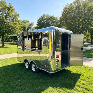 VIN Certified Stainless Steel Hot Dog Coffee Food Truck Mobile <b>Waffle</b> Concession Trailer - Product Image 3